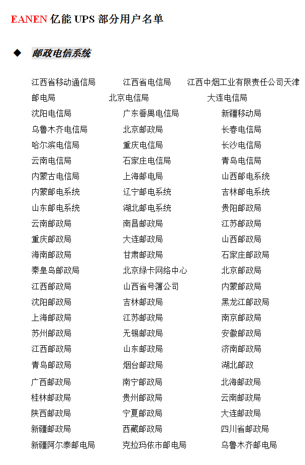 邮政电信系统成功案例